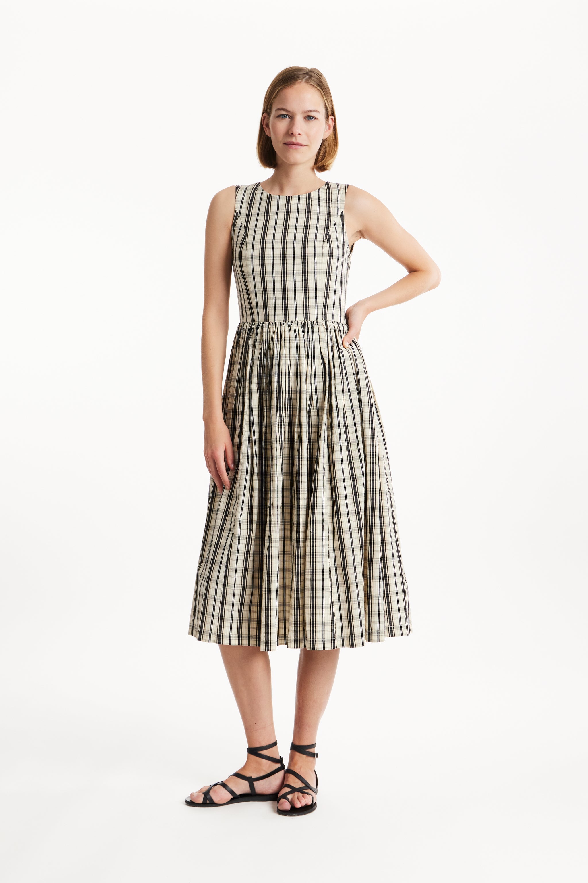 Malin Checked Dress in Black check People Tree