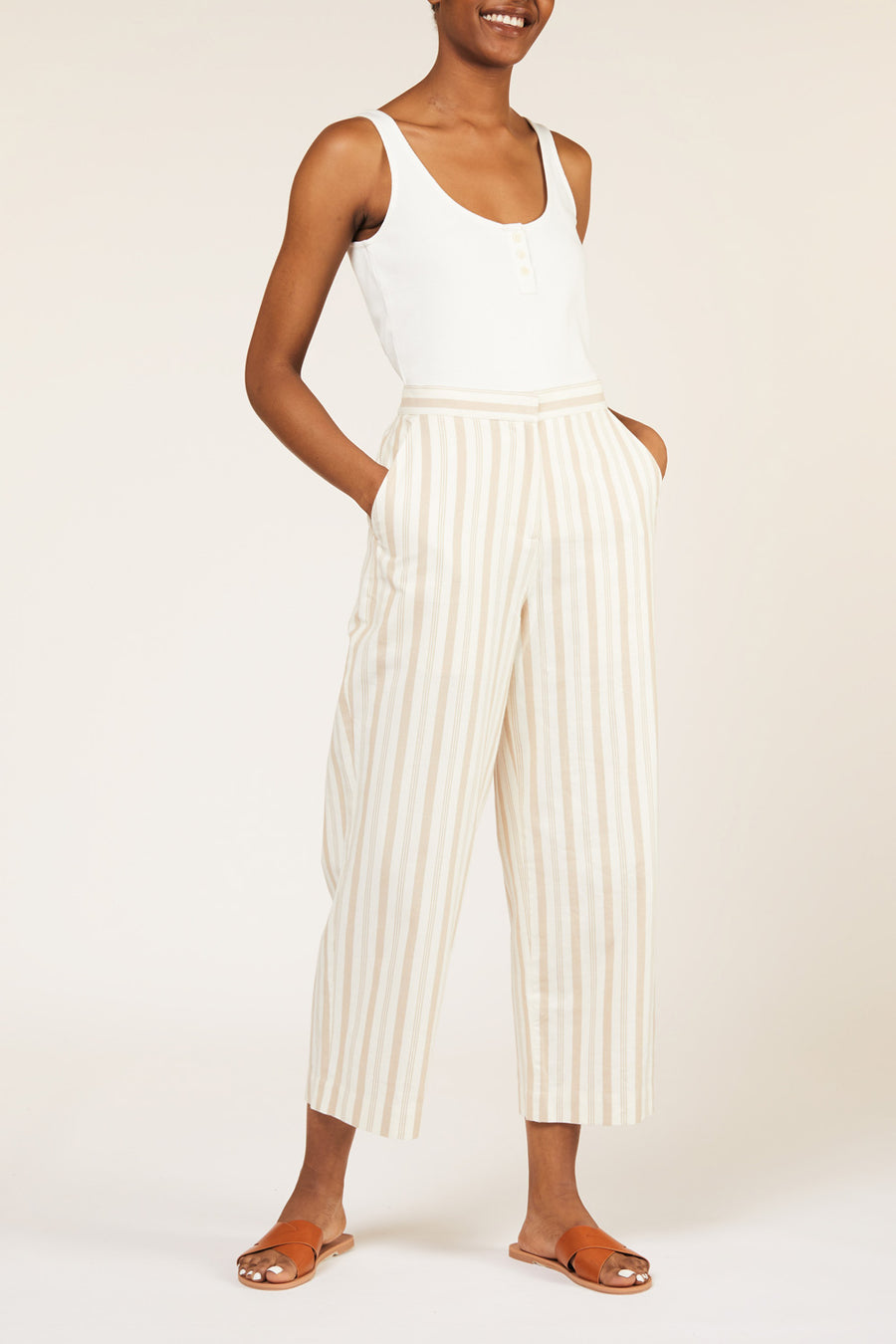 Emerson Striped Trousers in Handwoven Organic Cotton