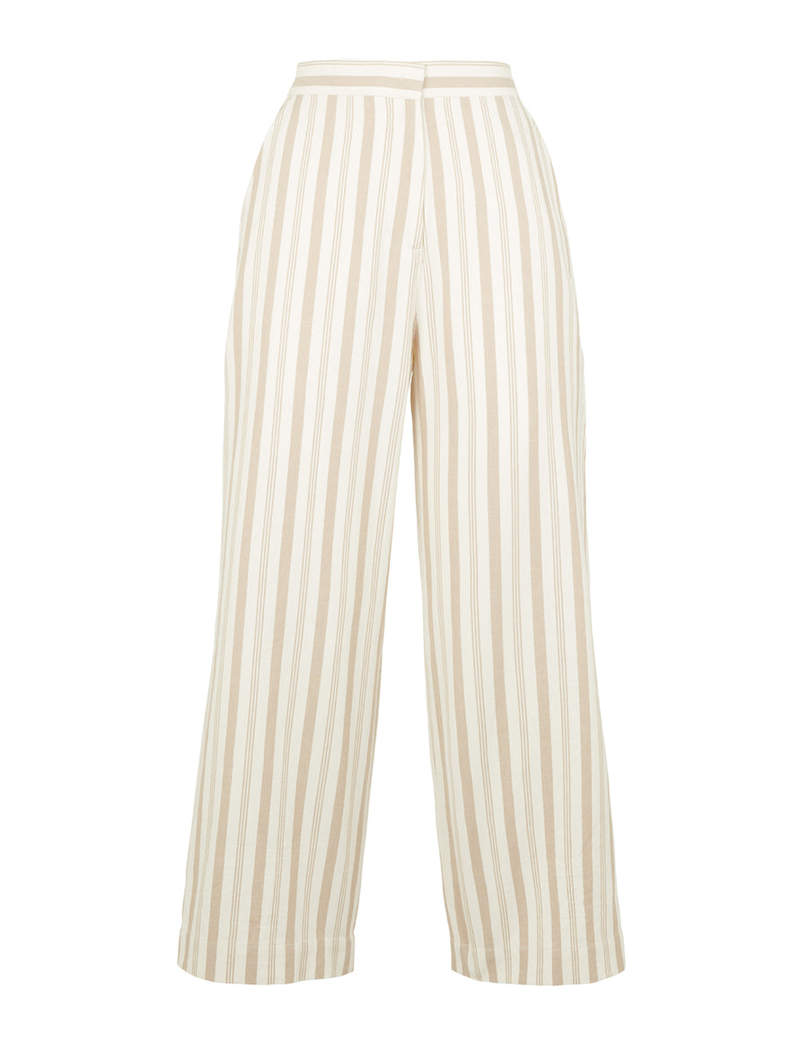 Pantalon à rayures Emerson en coton biologique tissé à la main