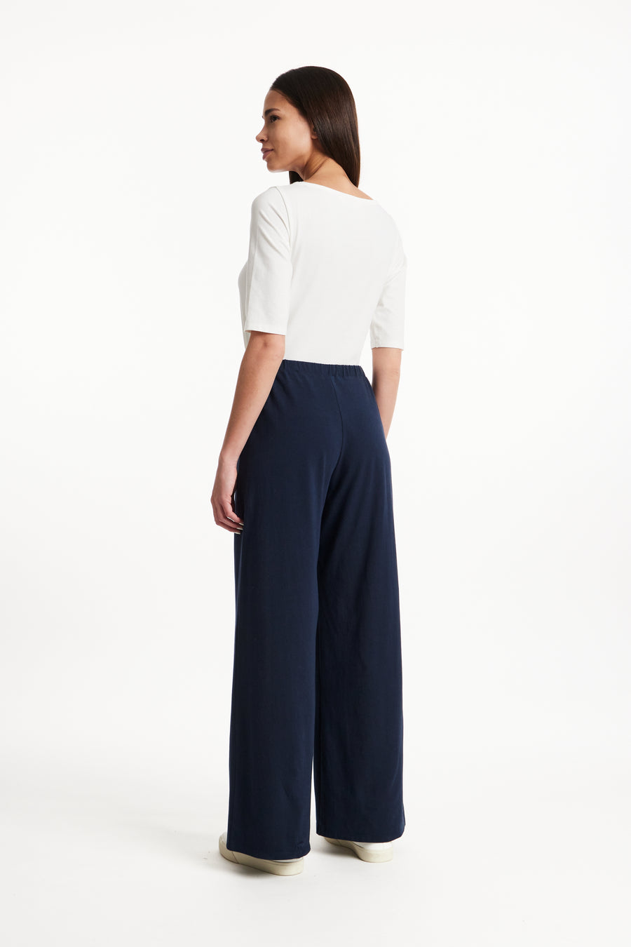 People Tree Fair Trade, Ethical & Sustainable Jacinta trousers in Navy 95% organic certified cotton, 5% elastane