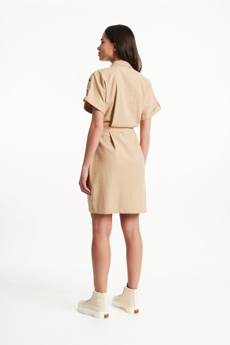 People Tree Fair Trade, Ethical & Sustainable Mattie Dress in Sand 100% Organic Cotton
